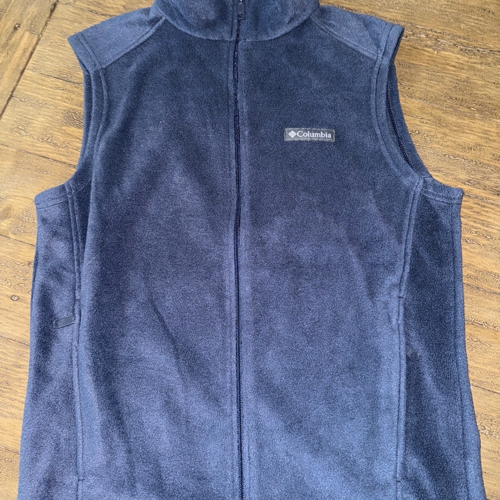 Men’s Columbia Steens Mountain Navy Fleece Jacket Vest Small